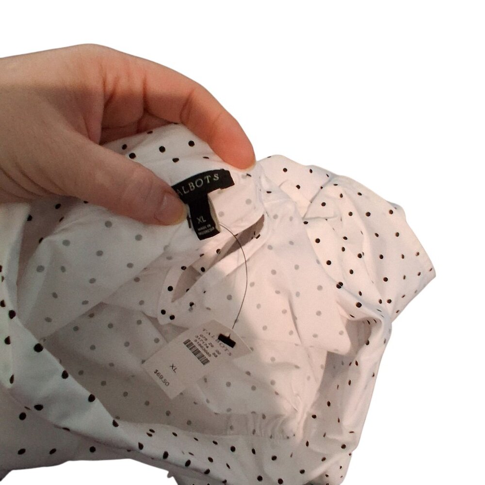 Talbots White Polka Dot Sleeveless Cowl Neck Camisole - Picture 4 of 4